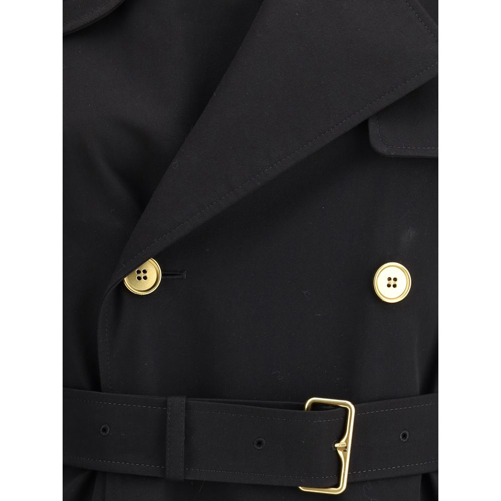 Burberry Schwarzer Baumwollmantel