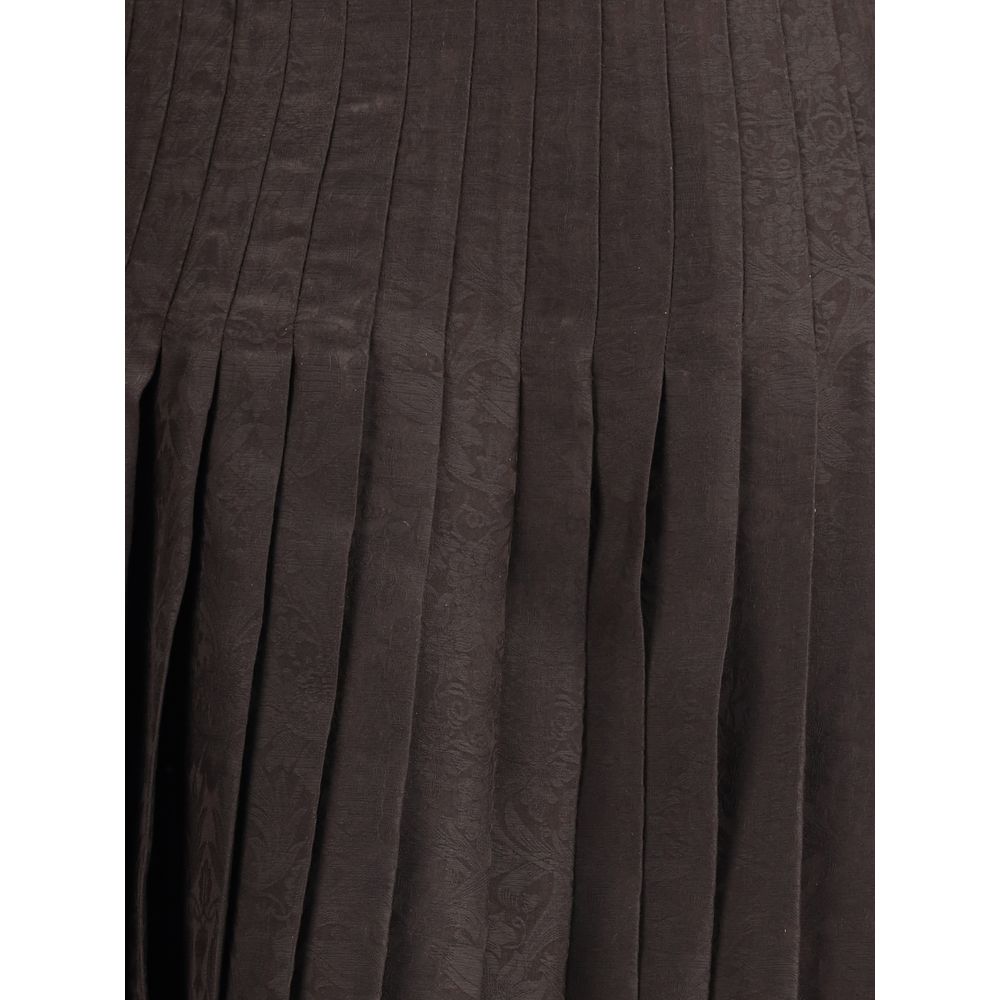 Burberry Braune Seiden-Midi-Rock