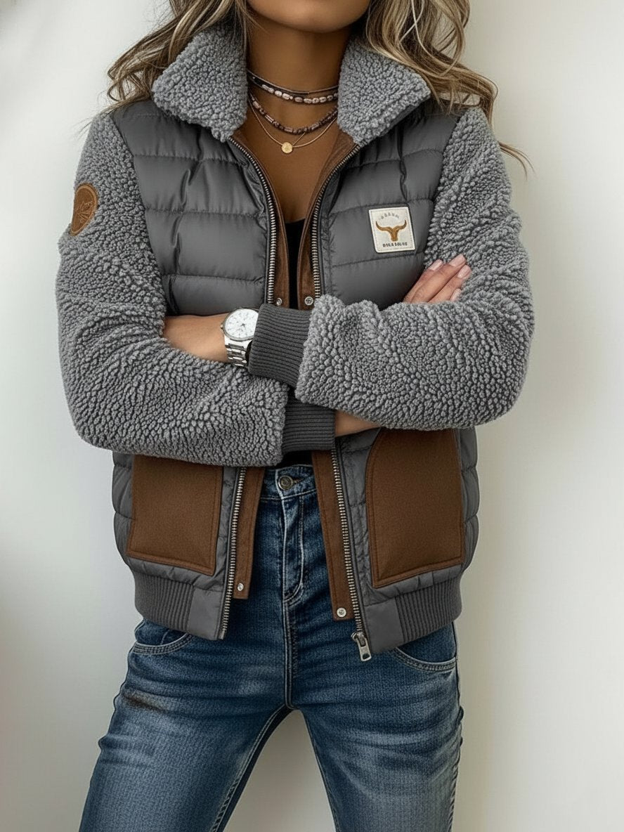 Winter Steppjacke mit Teddyfleece Damen warm & stylisch