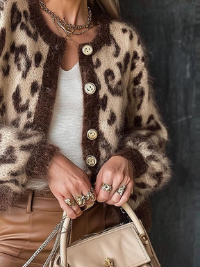 Wild Long Sleeve Leopard Cardigan - Stilvoll, Bequem & Vielseitig für den Herbst