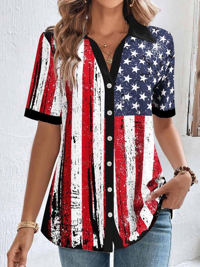 Winter USA Flaggen Shirt – kuscheliges Vintage Top Damen