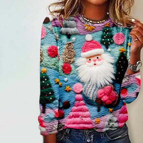 Winterliches Langarmshirt mit Aufdruck - Eleganter Hingucker für kalte Tage