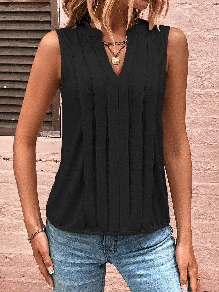 Elegantes schwarzes V-Neck Top – perfektes Winter-Layering