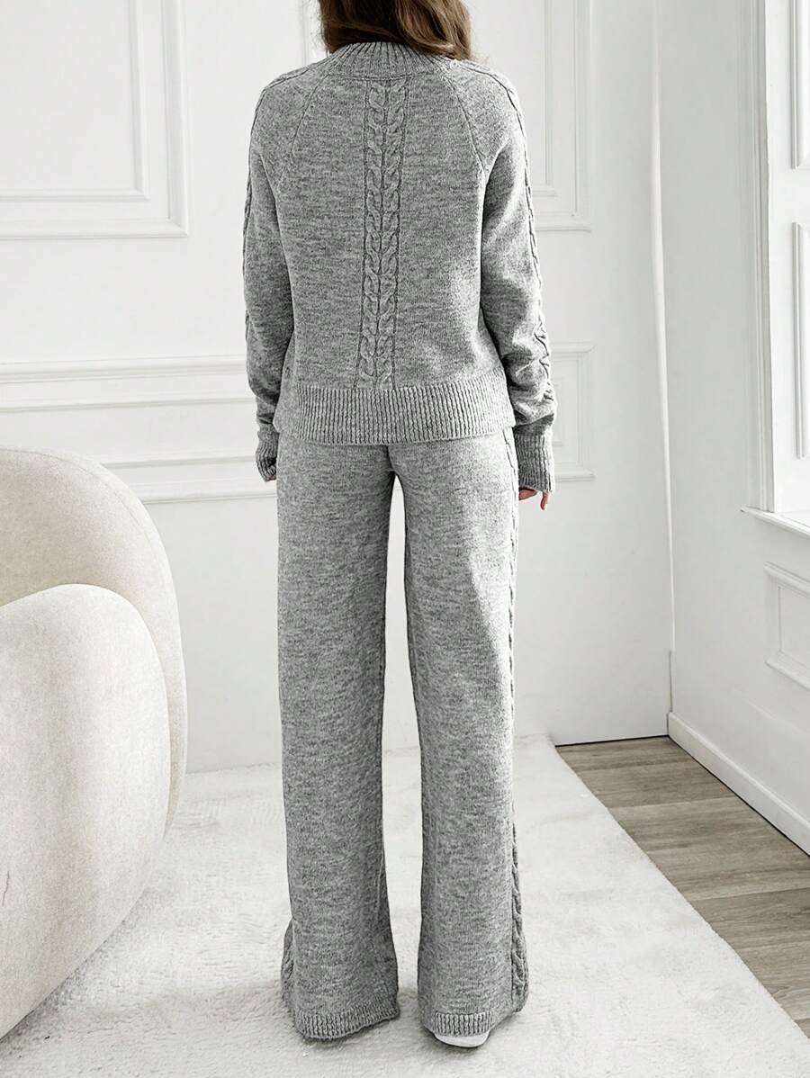 Classy Grey Plain Two Piece Set - Dein eleganter Winter-Look