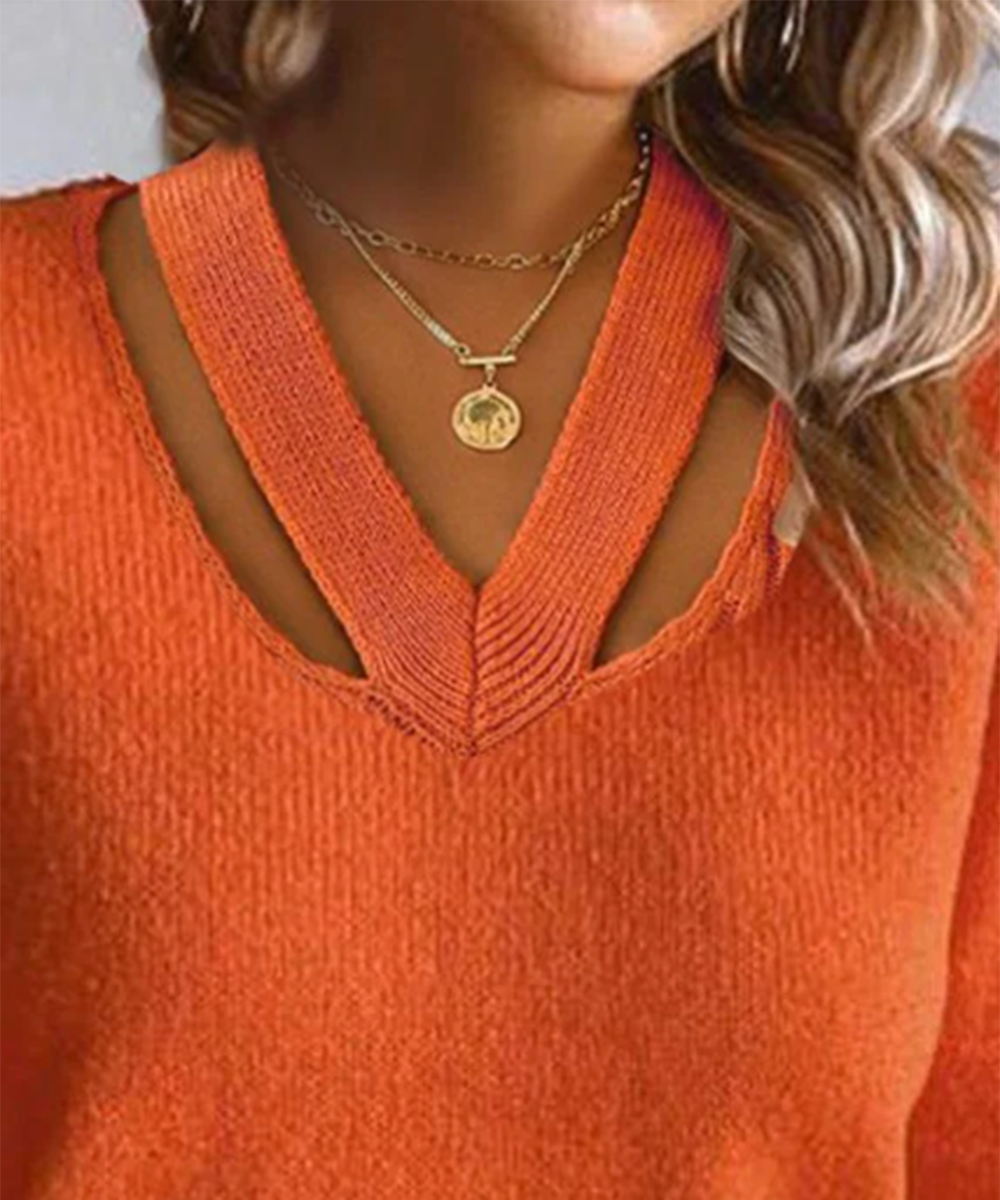 Winterwunder Orange Sweater - Modischer Wärmespender für frostige Tage