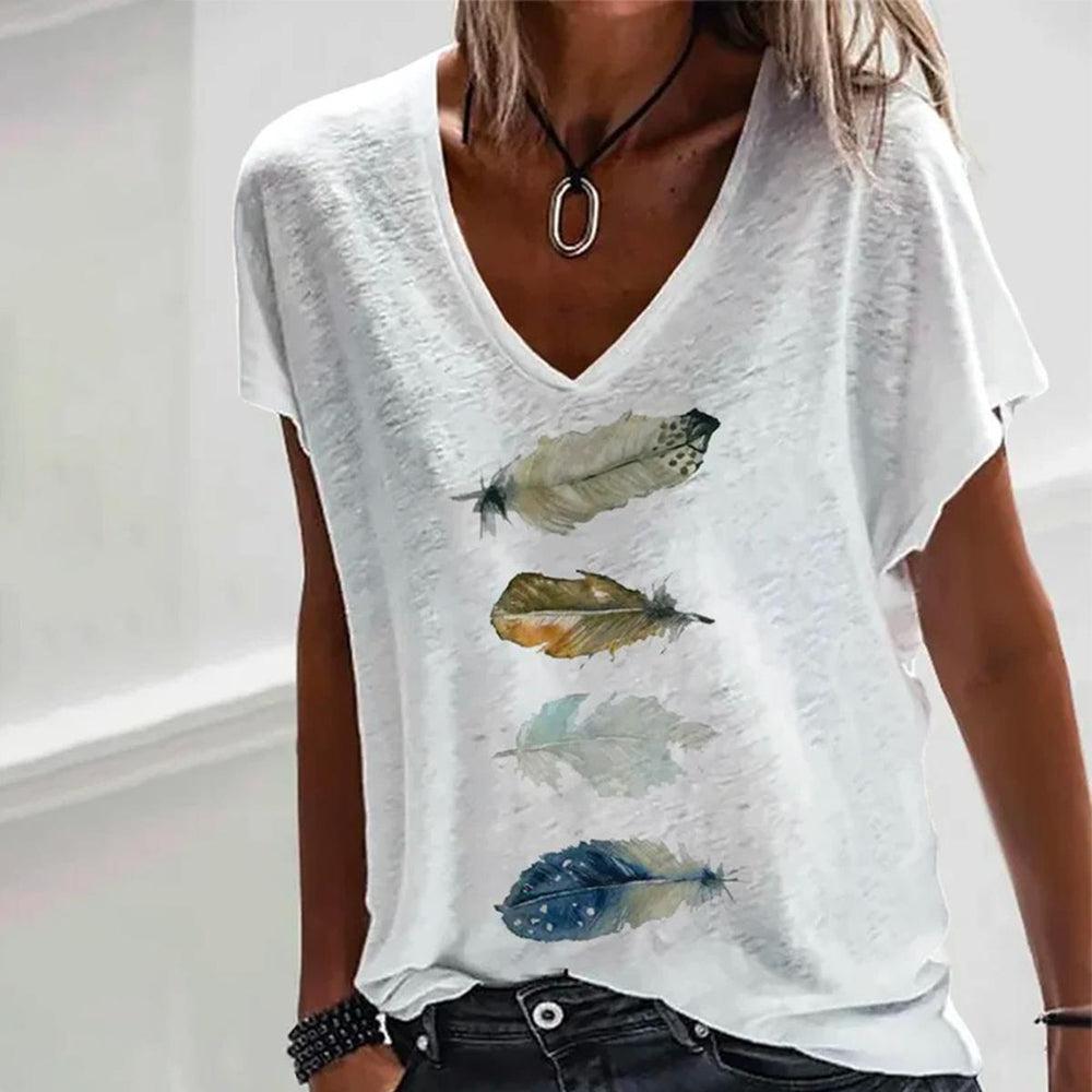 Winterliches Comfy Print Kurzarm-Shirt - Gemütlich & Stilvoll für kalte Tage