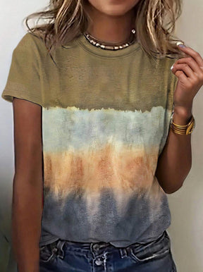 Retro Tie-Dye Kurzarmshirt – Winter-Layer für jeden Tag