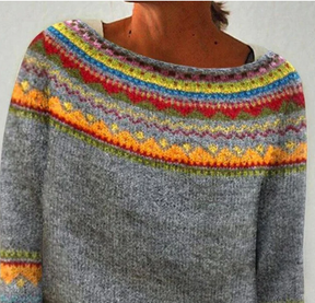 Retro Long Sleeve Print Sweater: Dein stylisches Wohlfühl-Highlight für den Winter