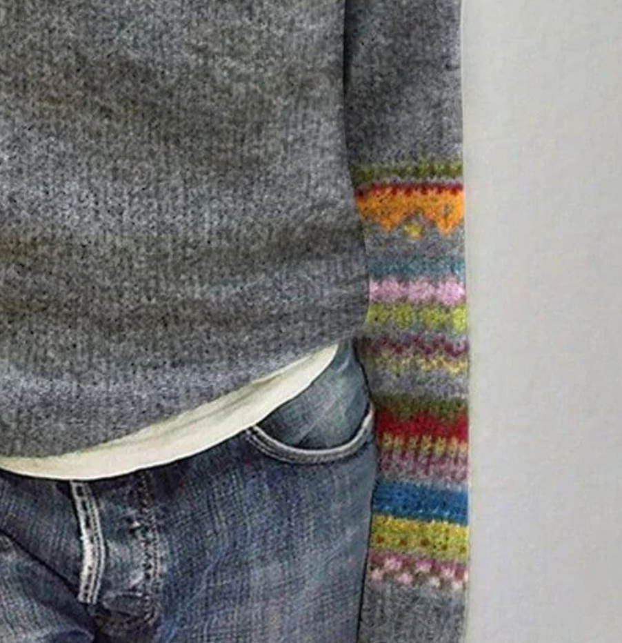 Retro Long Sleeve Print Sweater: Dein stylisches Wohlfühl-Highlight für den Winter