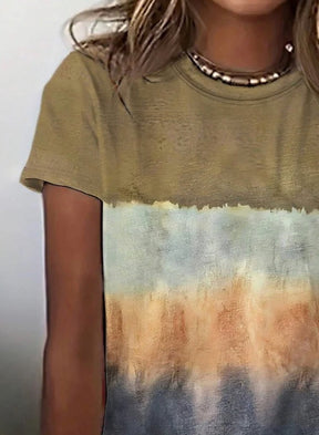 Retro Tie-Dye Kurzarmshirt – Winter-Layer für jeden Tag