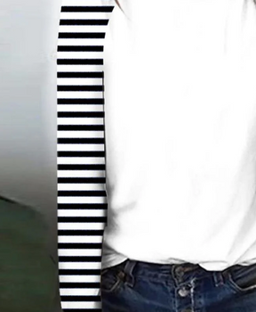 Winterliches Color Block Striped Top: Modisch & Warm für die kalte Saison