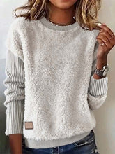 Kuscheliges Damen Teddy Sweatshirt Winter cremefarben