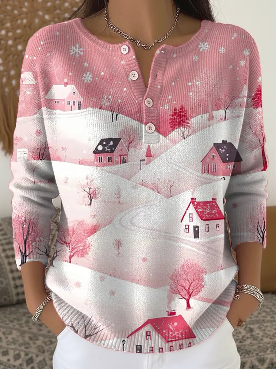 Kuscheliger Christmas Cardigan rosa – warmer Winterpullover