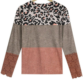Rust Leopard Caged Top – warmes Winter Longsleeve Damen