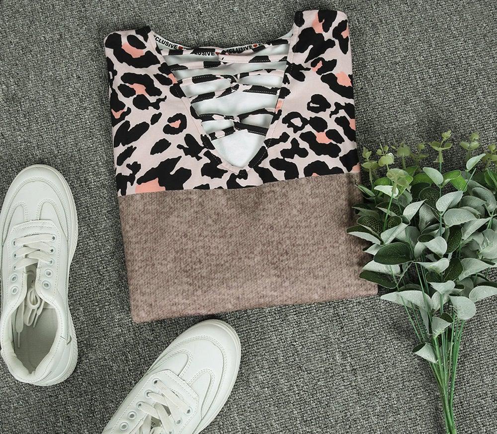 Rust Leopard Caged Top – warmes Winter Longsleeve Damen