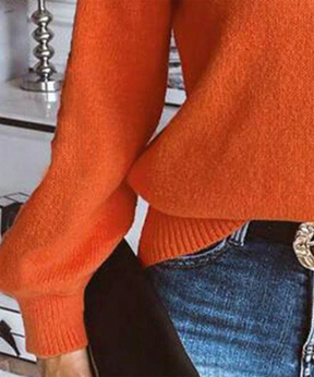 Winterwunder Orange Sweater - Modischer Wärmespender für frostige Tage