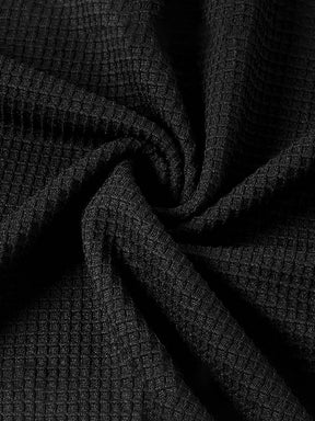 Winter Waffle Top Damen mit Denim-Details – warm & casual