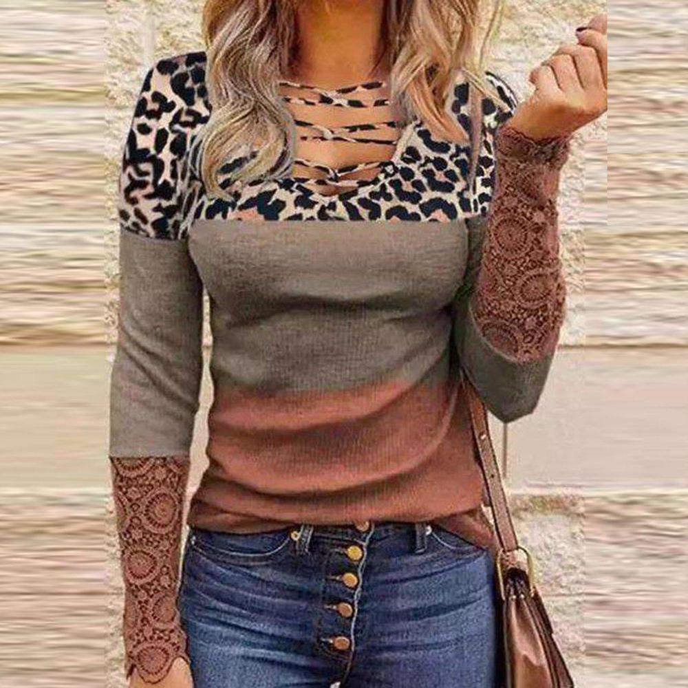 Rust Leopard Caged Top – warmes Winter Longsleeve Damen
