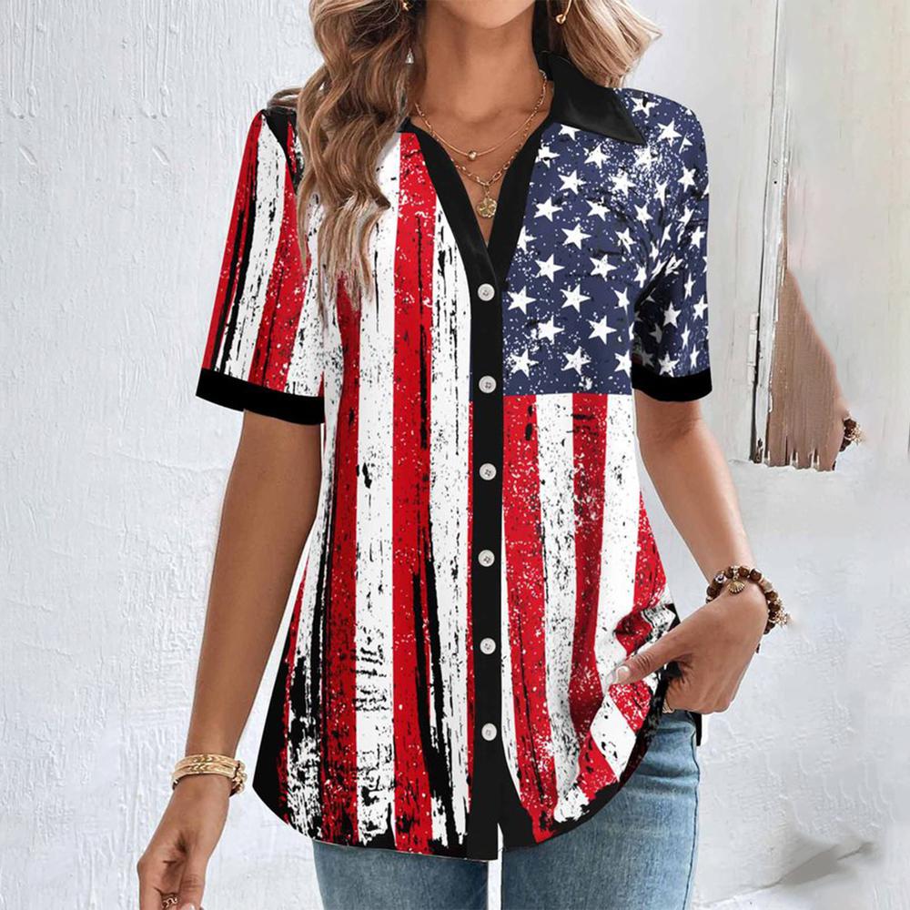 Winter USA Flaggen Shirt – kuscheliges Vintage Top Damen