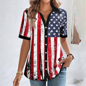 Winter USA Flaggen Shirt – kuscheliges Vintage Top Damen