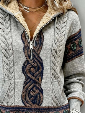Kuscheliges Damen Winter Hoodie mit Teddyfutter Nordic Style