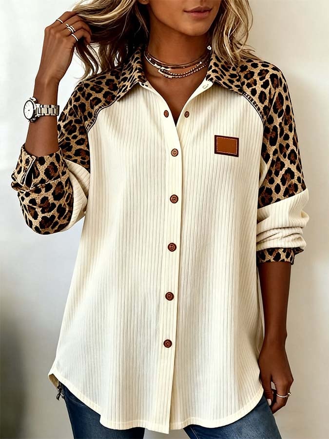 Wild Leopard Longsleeve Top – Cozy Winter Statement-Piece
