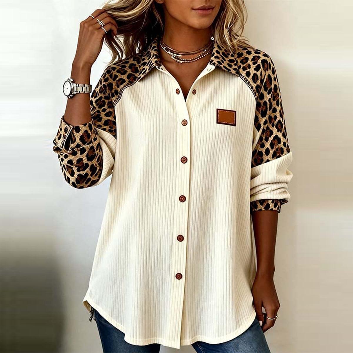 Wild Leopard Longsleeve Top – Cozy Winter Statement-Piece
