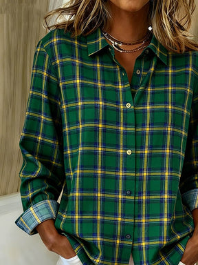 Winter Damen Karobluse Loose Fit – warm & stylisch