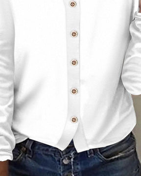 Winter Longsleeve Damen V-Neck Weiß – warmes Basic Top