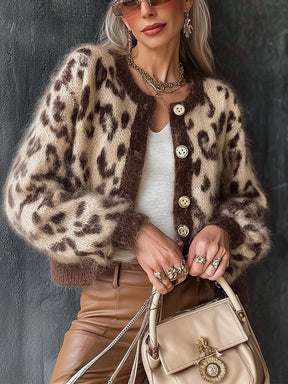 Wild Long Sleeve Leopard Cardigan - Stilvoll, Bequem & Vielseitig für den Herbst
