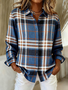 Winter Damen Karohemd Loose Fit – Warmes Casual Shirt