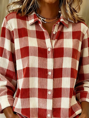 Kuscheliges Christmas Plaid Shirt Damen rot-weiß Winter Outfit