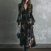 Elegantes, Langärmeliges Schwarz Maxikleid - Der Perfekte Herbstsbegleiter