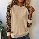 Winter Longsleeve Beige mit Leoärmeln – warm & stylisch