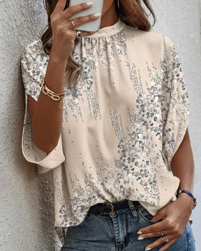 Winter Round Neck Top Apricot – elegantes Layering-Shirt