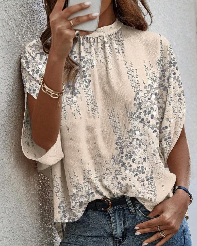 Winter Round Neck Top Apricot – elegantes Layering-Shirt