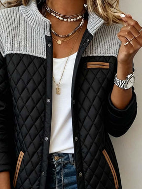 Winter Steppjacke Damen Schwarz Grau warm leicht casual