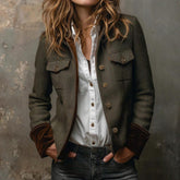 Elegante Winterjacke oliv – tailliert, warm und stylisch