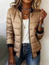 Damen Stepp Winterjacke beige kurz tailliert warm urban