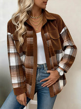 Gefüttertes Winter Oversize Hemd braun kariert mit Cord