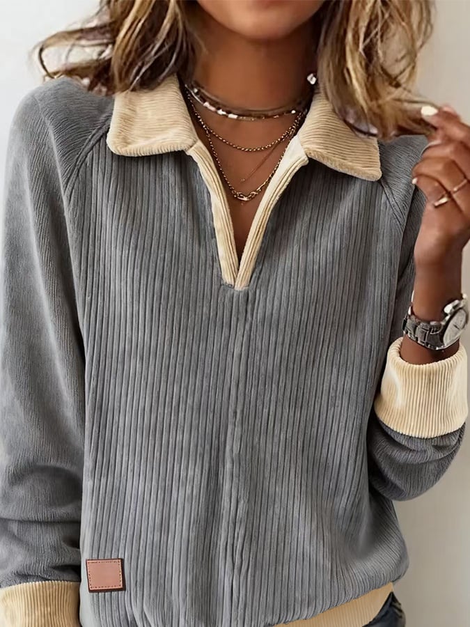 Kuscheliger Cord Sweatshirt Damen – eleganter Winterpullover