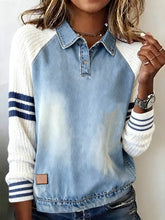 Winter Damen Strick-Denim Top warm & stylisch für Alltag