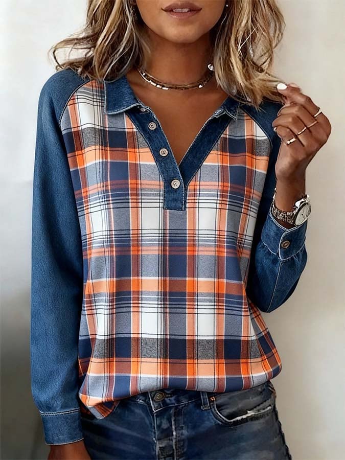 Winter Damen Karohemd warm casual Patchwork S–3XL