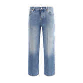 Gucci Hellblaue Baumwoll-Jeans mit geradem Bein