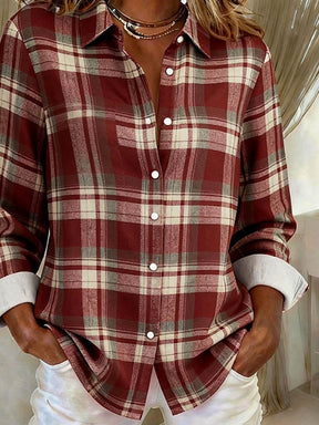 Kariertes Damen Winterhemd bordeaux – warm & casual chic