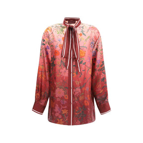Gucci Seidenhemd mit Muster in Multicolor