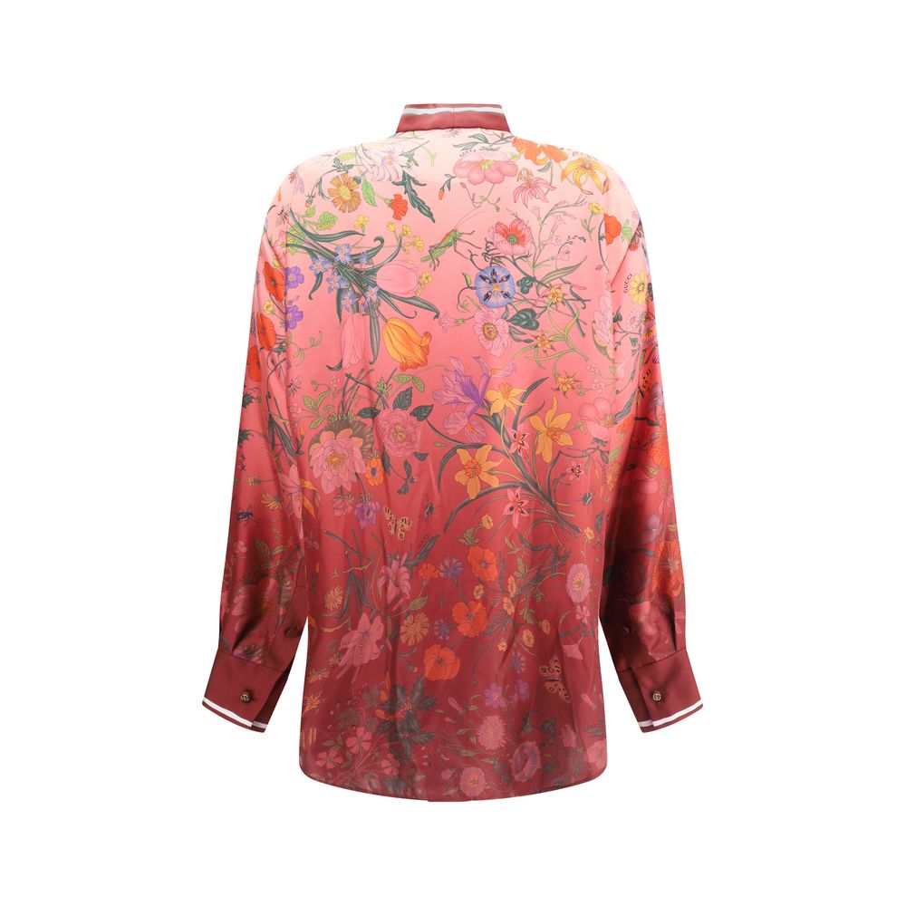 Gucci Seidenhemd mit Muster in Multicolor
