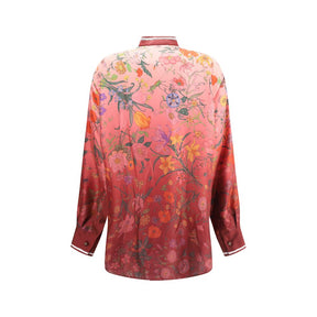 Gucci Seidenhemd mit Muster in Multicolor