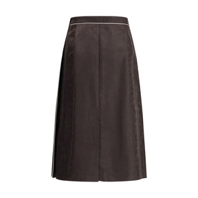 Burberry Braune Seiden-Midi-Rock