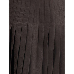 Burberry Braune Seiden-Midi-Rock